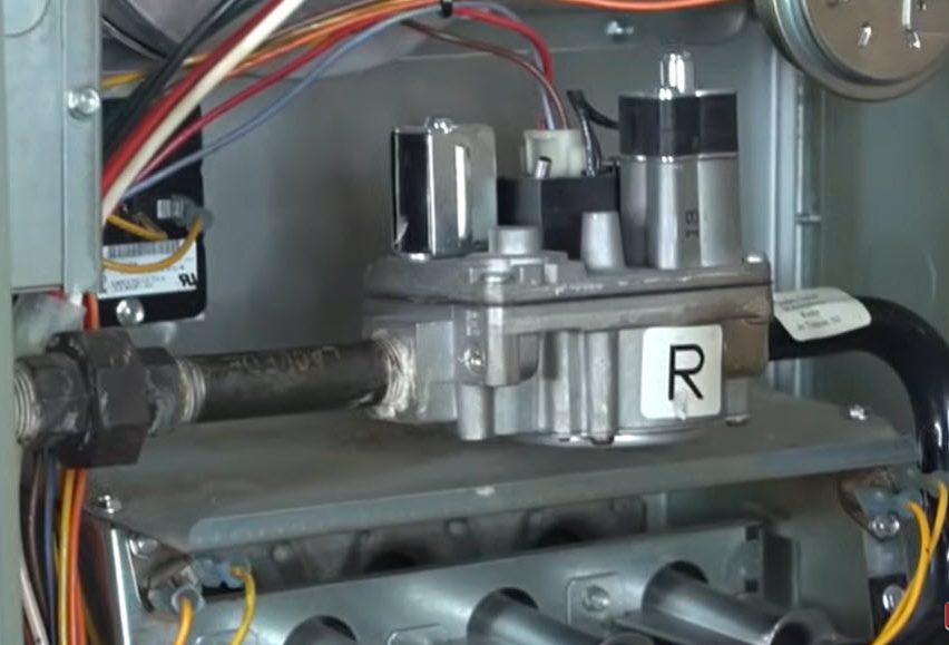 Gas valve and gas line connection inside a residential gas furnace, Uniontown PA furnace repair